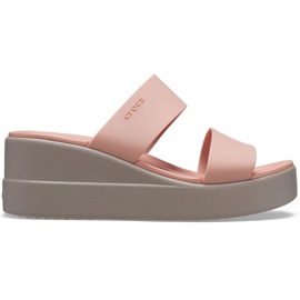 Crocs Kvinders Hjemmesko Brooklyn Mid Wedge Pink-Beige 206219 6RL lyserød