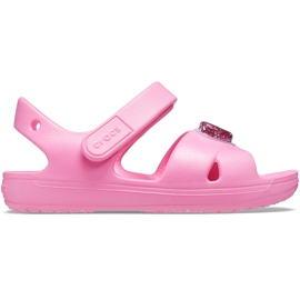 Crocs børnesandaler Classic Cross Strap Charm pink 206947 669 lyserød