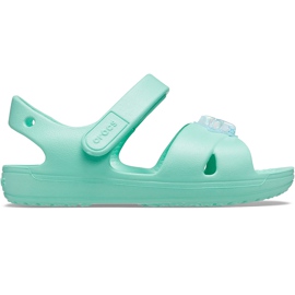 Crocs børnesandaler Classic Cross Strap Charm mint 206947 3U3 grøn