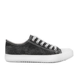 Sort skinnende Cora sneakers