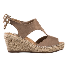 Evento Espadrilles sandaler med sløjfe brun