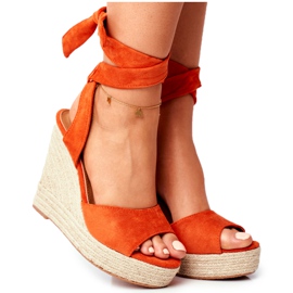 PS1 Kvinders sandaler på kile bundet orange Belleza