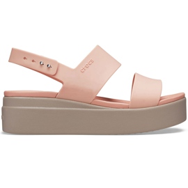 Crocs damesandaler Brooklyn Low Wedge pink-beige 206453 6RT lyserød