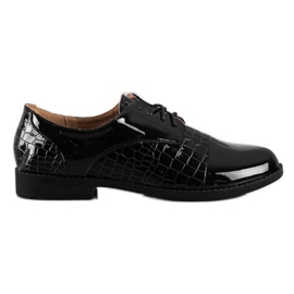 SHELOVET Skinnende Snake Print Sko sort