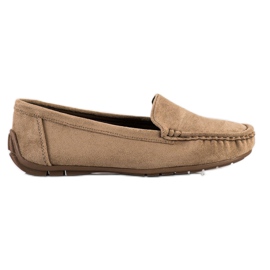 SHELOVET Beige loafers med ruskind