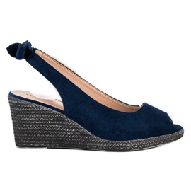 Slip-on sandaler på VINCEZA-kilen marineblå blå