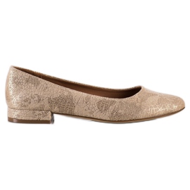 Sergio Leone BL625 Ballerinaer med flad hæl beige gylden