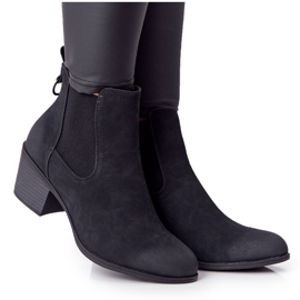 PJ1 Kvinders sorte varme støvler Jodhpur Heel Trinity