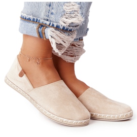 EVE Dame Velour Espadrilles Beige Vulcano