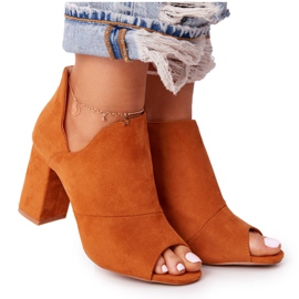 Spring Suede støvler på en stolpe Vinceza 21-17095 Camel brun