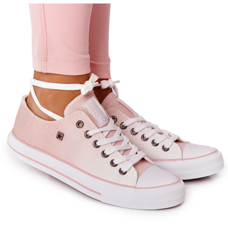 Kvinders sneakers Big Star HH274127 Ombre Pink hvid lyserød