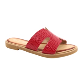 Filippo Kvinders skinnende røde lakerede flip flops