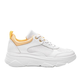 Hvide sneakers med en tyk sål med et Joyce slangeskindsmønster