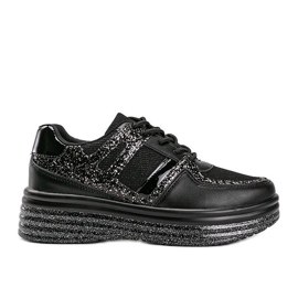 Sort glitter sneakers med en tyk Laurel sål