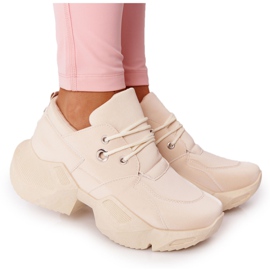 PS1 Kvinders sneakers på en massiv sål boblende beige