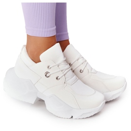 PS1 Kvinders sneakers på en massiv sål boblende hvid