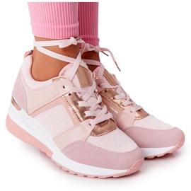 PS1 Wedge Sneakers Pink Bye Bye Love lyserød gylden