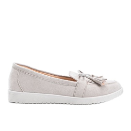 Beige mokasiner med frynser Magdalena