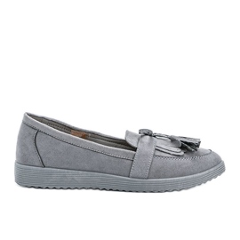 Magdalena grå loafers med frynser