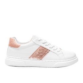 Hvide sneakers dekoreret med Ana pailletter