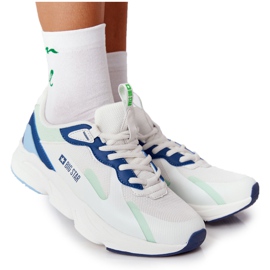 Kvinders sportssko Memory Foam Big Star HH274810 Hvid-grøn blå