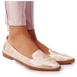 Dame Loafers Sergio Leone MK700 Guld beige grøn gylden