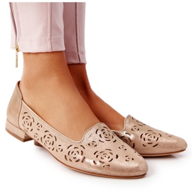 Openwork loafers Sergio Leone BL627 Guld beige gylden