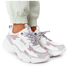 Kvinders sportssko Memory Foam Big Star HH274255 Hvid-violet grå