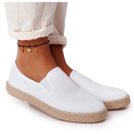 Espadrilles på en flettet sål Big Star DD274015 Hvid