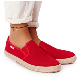 Big Star Rød Espadrilles på en flettet sål stor stjerne DD274018