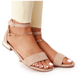 Sandaler på guldhæl Vinceza 21-17119 Beige gylden