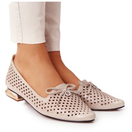 Openwork Loafers På Guldhæl Vinceza 21-10602 Golden beige gylden