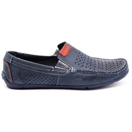 Olivier Herresko moccasin 906 til sommeren marineblå