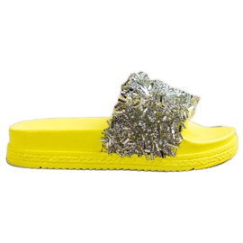 Seastar Fashion krystal hjemmesko sølv gul