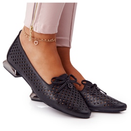 Openwork Loafers På Sølvhæl Vinceza 21-10602 Sort