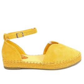 Kvinders espadriller med et snit i honning 1219 Gul
