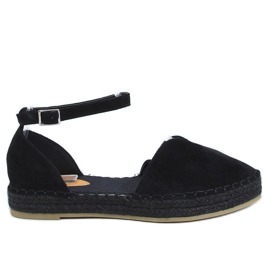 Sorte espadriller med et snit 1219 Sort