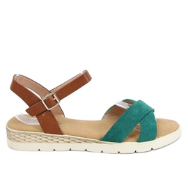 Grønne damesandaler 1031-15 Grøn brun