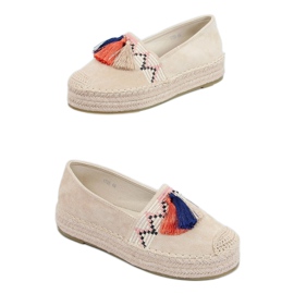 Espadriller med frynser beige 1735 Beige