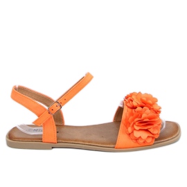 Kvinders sandaler med blomster orange PA-370 Orange