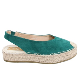 Grønne espadriller med åbne hæle M-518 Grøn