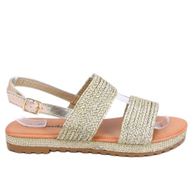 Guld WL1593 Guldflettede sandaler gylden