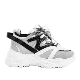 Grå sneakers på en tyk Aracela sål