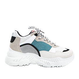 Beige sneakers med en tyk Joana sål