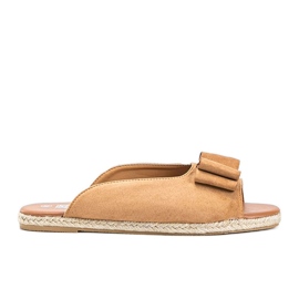 Beige tøfler med sløjfe april