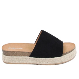 Sorte espadrilletøfler 10-215 Sort