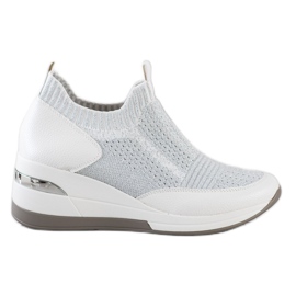 ARTIKER Wedge Slip-On sneakers hvid sølv grå