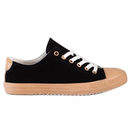 SHELOVET Tekstil sneakers sort