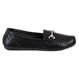 Queentina Elegante loafers med cubic zirconia sort