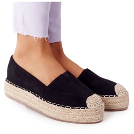 Espadrilles på halmplatformen Black Highway sort